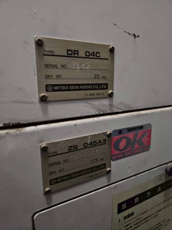 Mitsui Seiki Compressor ZS045A (Nameplate Photo)