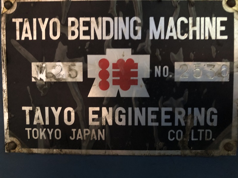 taiyo bendingmachine nameplate
