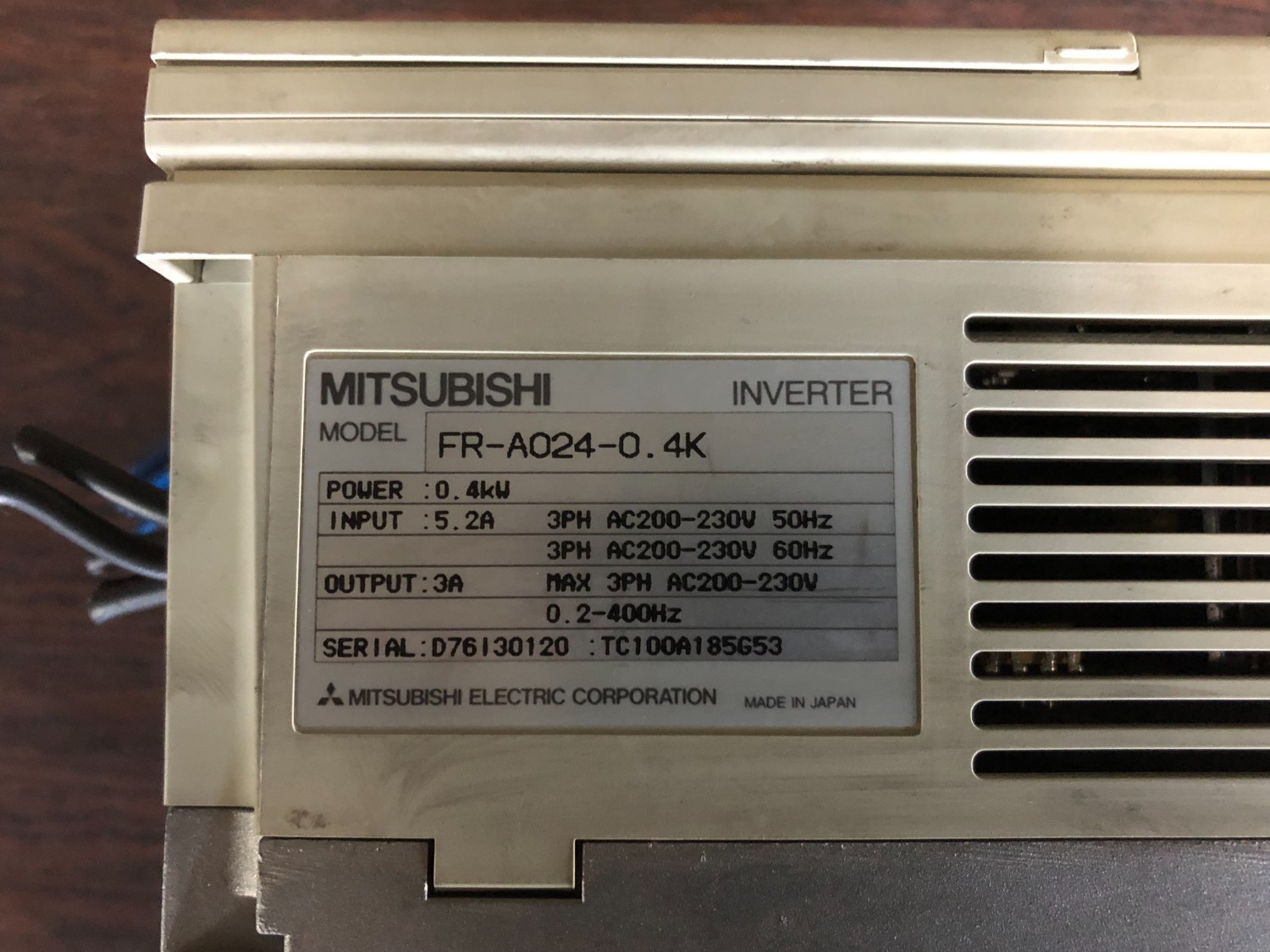 中古その他 インバーターINVERTER FR-A024-0.4K (FR-PU03) 三菱電機