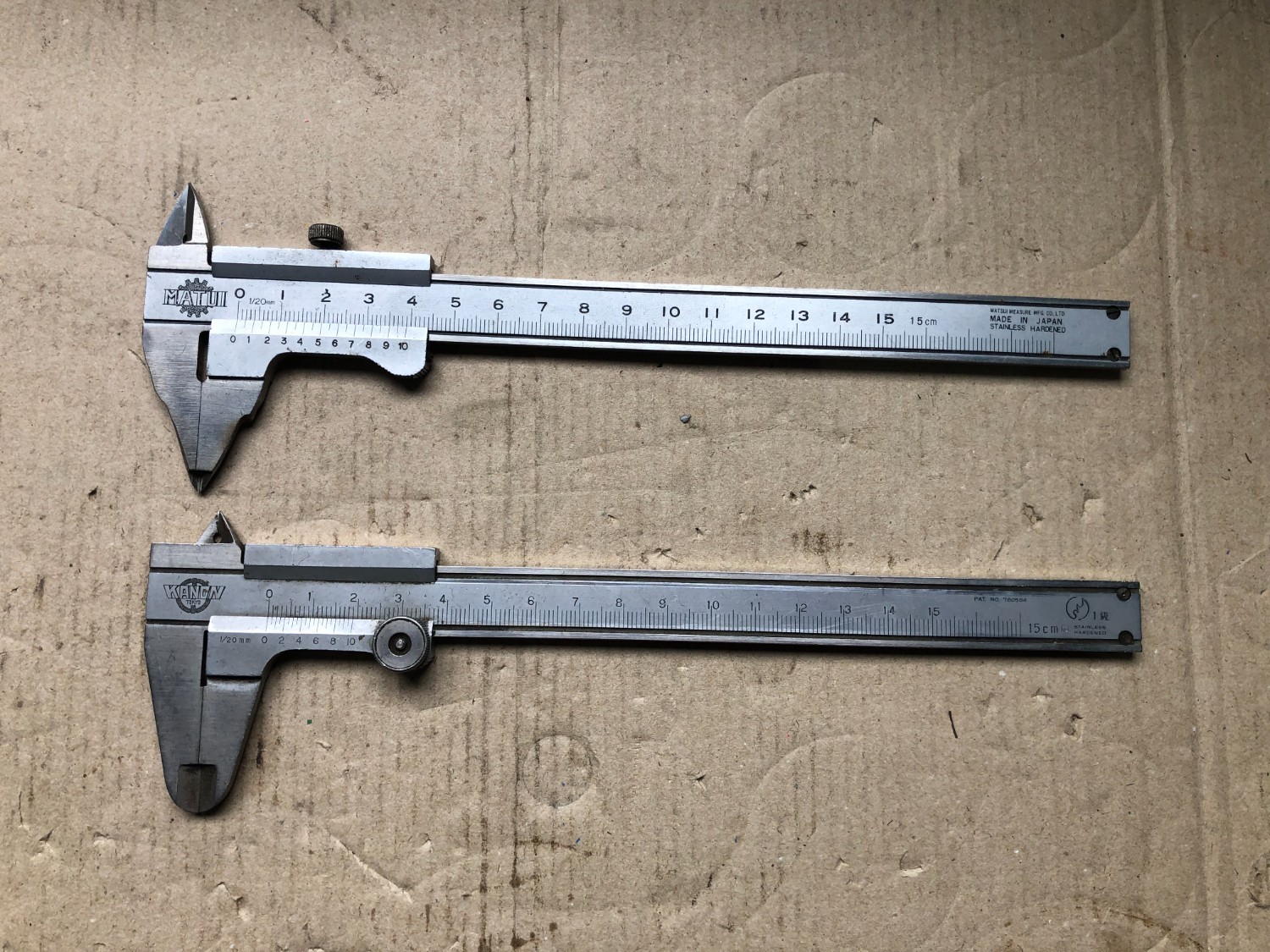 中古Vernier caliper 【ノギス2個】15cm MATUI,KANON