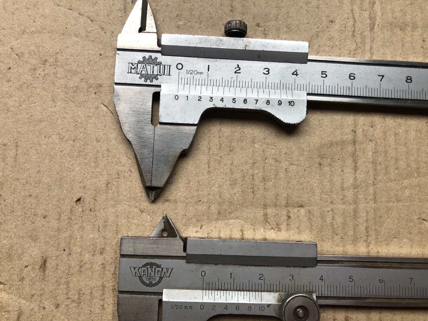 中古Vernier caliper 【ノギス2個】15cm MATUI,KANON