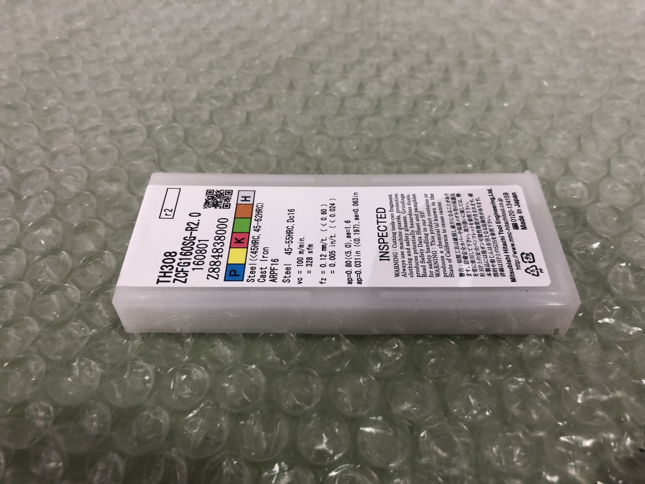 中古Cutting Exchange Chip 【チップ】TH308 ZCFG160SG-R2.0 MOLDINO/旧日立ツール