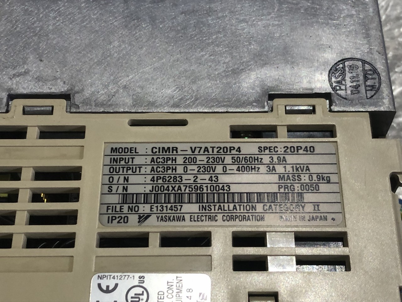 中古お買い得品・1山販売等 【インバーター】VS-606V7 安川電機 YASKAWA ELECTRIC