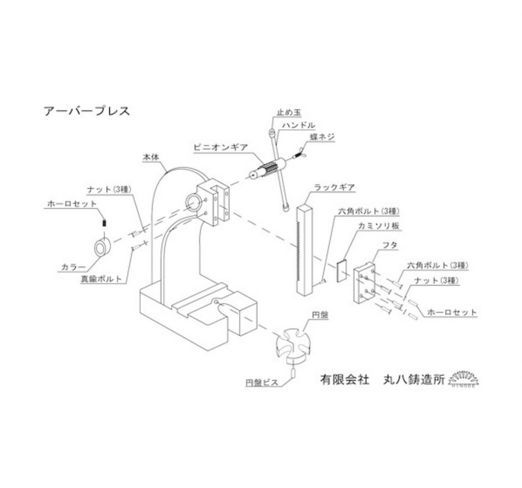 中古お買い得品・1山販売等 【ハンドプレス/手動プレス】ABP-0　No.0 丸八鋳造所/MARUHACHI