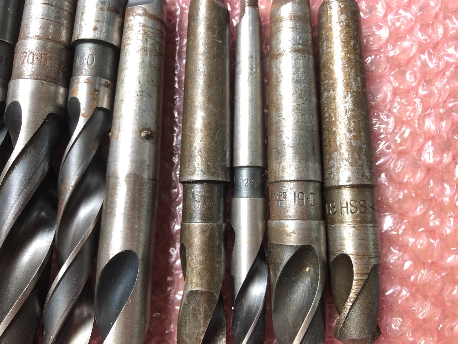 中古Taper shank drills テーパーシャンクドリル14本 様々なメーカーやサイズがあります。