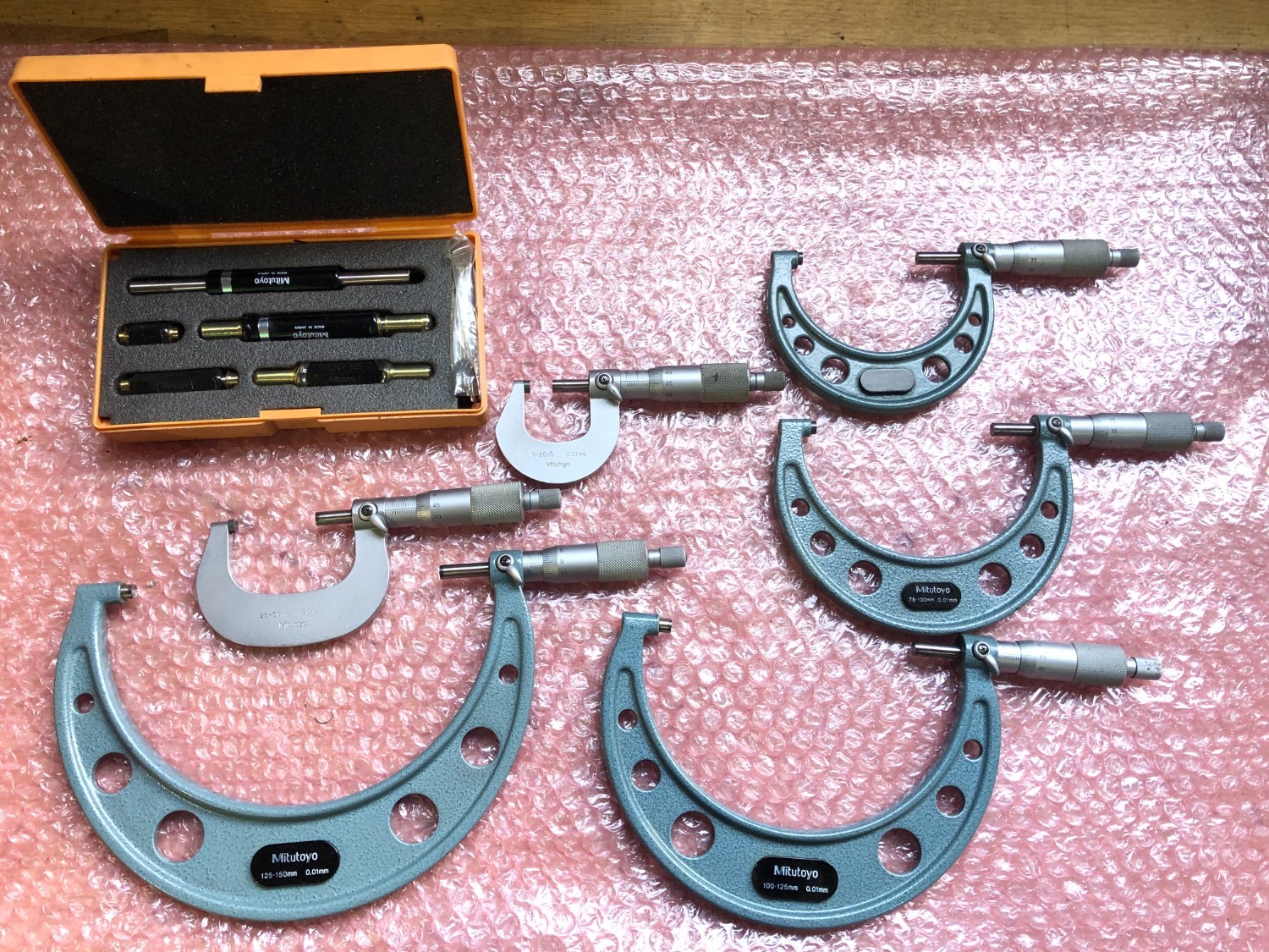 中古Outside micrometer 【標準外側マイクロメーターセット】103-913(OMST-150) ミツトヨ/Mitutoyo