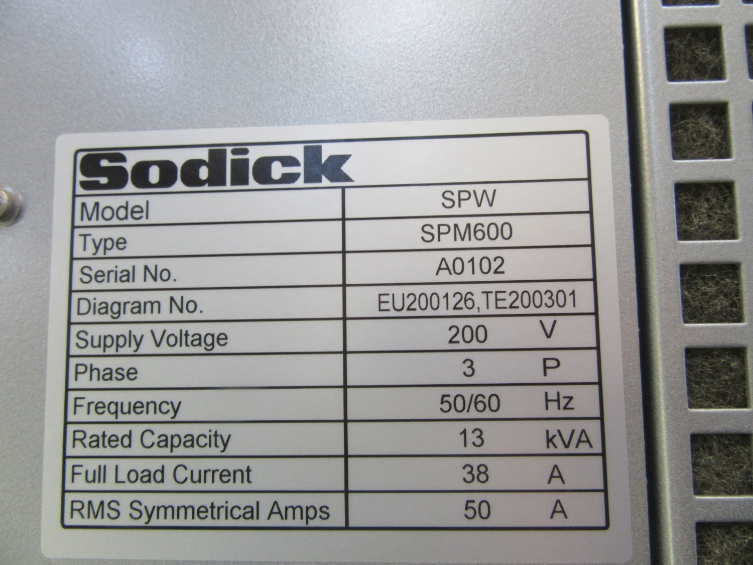 中古Wire-Cut EDM SL600Q SODICK